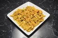 Delicious Curry Shrimp Pasta Royalty Free Stock Photo