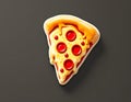A Delicious 3D Render of a Melted Cheese Pizza Slice with Pepperoni Royalty Free Stock Photo