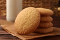 Delicious Danish butter cookies on table, closeup