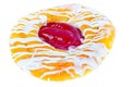 Delicious danish pastry on white background Royalty Free Stock Photo