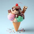 Delicious decorated ice cream