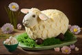 delicious decorative easter lamb cake for holiday