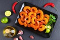 Deep fried breaded shrimps on plate Royalty Free Stock Photo