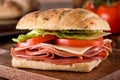 Deli Sandwich on Ciabatta Bread Royalty Free Stock Photo