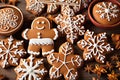 Delicious Delights Christmas Homemade Gingerbread Cookies Baking Extravaganza. created with Generative AI Royalty Free Stock Photo