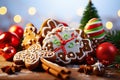 Delicious Delights Festive Christmas Gingerbread Cookies That Spark Holiday Joy. created with Generative AI Royalty Free Stock Photo