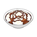 Delicious Dessert Bowl With Chocolate Drizzle Illustration Royalty Free Stock Photo