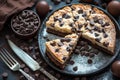 Delicious Dessert with Sugar, Chocolate Chips, Plate, and Fork AI Generated Royalty Free Stock Photo