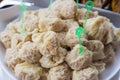 Shumai or Kanom Jeeb or Steamed Pork and Shrimp Dumplings