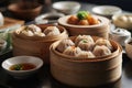 Delicious Dim Sum Food: A Taste of Asia on a Plate. Royalty Free Stock Photo