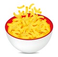 delicious dish of mac and cheese bowl vector