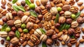 A Delicious Display of Assorted Nuts Walnuts Almonds Hazelnuts and Pecans on a Pristine White Background Royalty Free Stock Photo