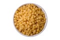 Delicious ditali pasta from durum wheat with salt and spices