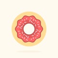 Delicious donut vector flat illustration