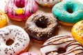 Delicious donuts of different flavors