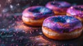 delicious donuts with a unique galaxy-themed icing AI Generated