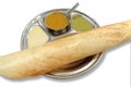 Delicious Dosa with chutney and sambar, the South Indian breakfast food