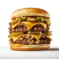 Delicious Double Cheeseburger on Scientific Graph Background AI Generated