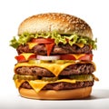 Delicious Double Cheeseburger on Scientific Graph Background AI Generated