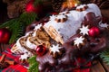 Delicious dresdner christ stollen with marzipan and raisins