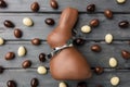 Delicious Easter chocolate bunny, eggs and sweets Royalty Free Stock Photo