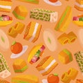 Delicious Eastern Sweets Seamless Pattern, With Vibrant Colors And Intricate Design. A Treat For The Eyes