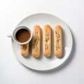 Delicious eclair And Coffee: A Perfect Pairing For A Sweet Treat Royalty Free Stock Photo