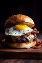 delicious egg burger generated by artificial intelligence Royalty Free Stock Photo