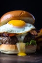 delicious egg burger generated by artificial intelligence Royalty Free Stock Photo