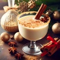 Delicious eggnog in winter with creamy delight celebration ai generated