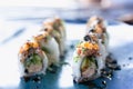 Delicious, elaborated sushi roll plate Royalty Free Stock Photo