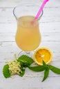 Delicious elderberry flowers lemonade, know as socata in romanian