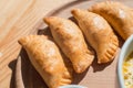 A delicious empanadas with chicken meat, typical dish of Argentinean cuisine