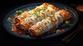 Delicious enchiladas on plate Royalty Free Stock Photo