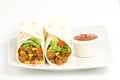 Delicious fajitas beef lettuce tomato pepper corn