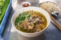 Delicious and famous Vietnamese traditional food - Pho beef noodles Royalty Free Stock Photo