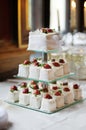 Delicious fancy wedding cake made of cupcakes