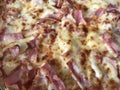 Ham cheese pizza texture background Royalty Free Stock Photo