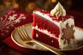 delicious festive dessert baked red velvet cake