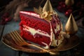 delicious festive dessert baked red velvet cake