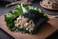 delicious, filling tuna salad wrapped in crunchy nori sheet