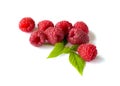 Delicious first class fresh raspberries isolated on white background Royalty Free Stock Photo