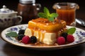 Delicious Flan: A Traditional Spanish Dessert AI Generated