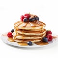 Delicious Flavored Pancakes On A White Background