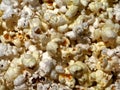 Delicious Fluffly Buttery Yellow and White Movie Theater Popcorn Background Texture Royalty Free Stock Photo