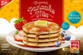 Delicious fluffy pancake ad Royalty Free Stock Photo