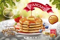 Delicious fluffy pancake ads Royalty Free Stock Photo