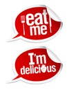 Delicious food stickers Royalty Free Stock Photo