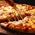 Delicious four cheese pizza close up Royalty Free Stock Photo