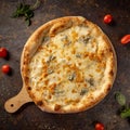 Delicious four cheese pizza Royalty Free Stock Photo